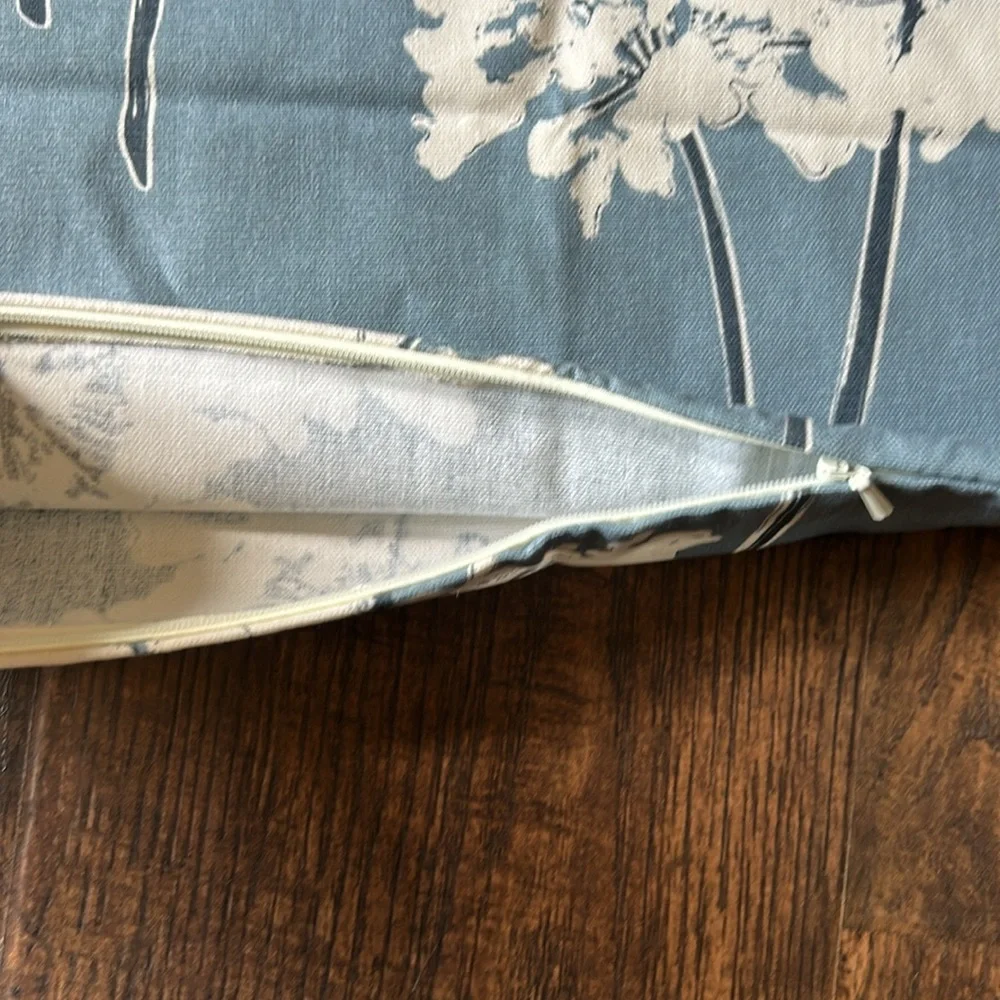 Floral Blue and White Pillow Cover